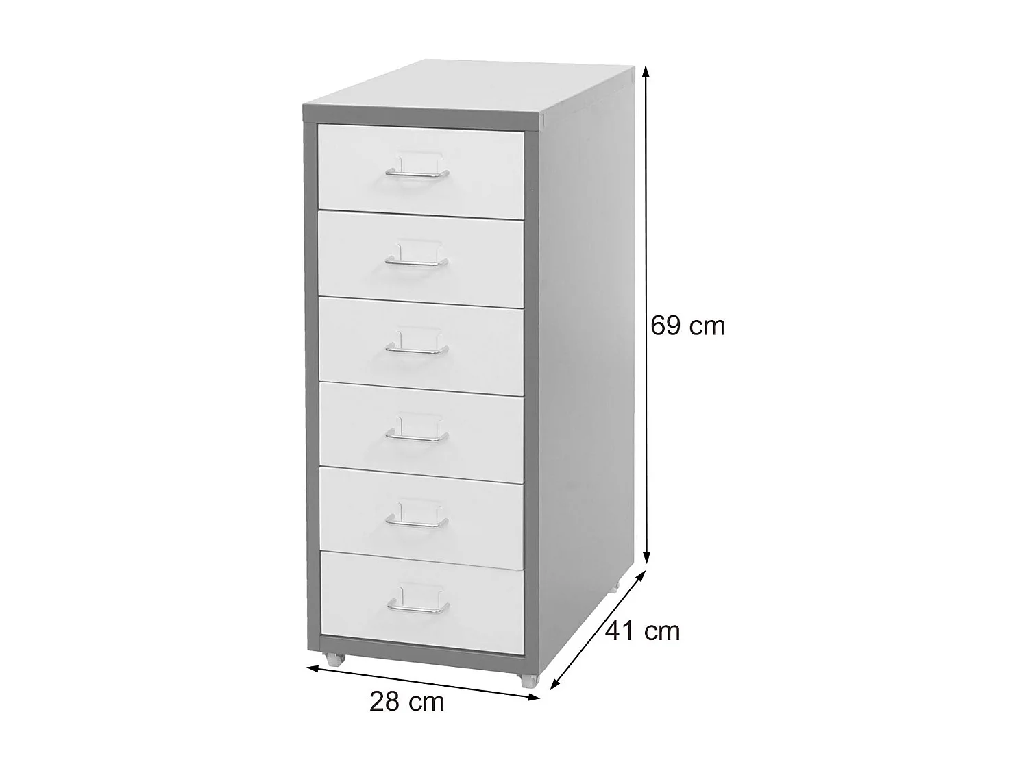 Caisson à tiroirs rangement blanche 28 x 41 x 69 cm 04_0004357