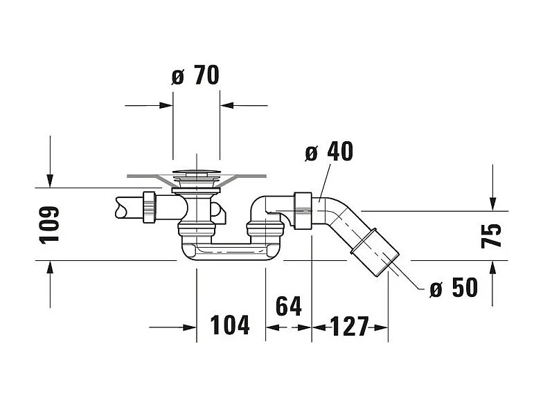 Desagüe de bañera DURAVIT D-Code Cromo 35x8x40 cm
