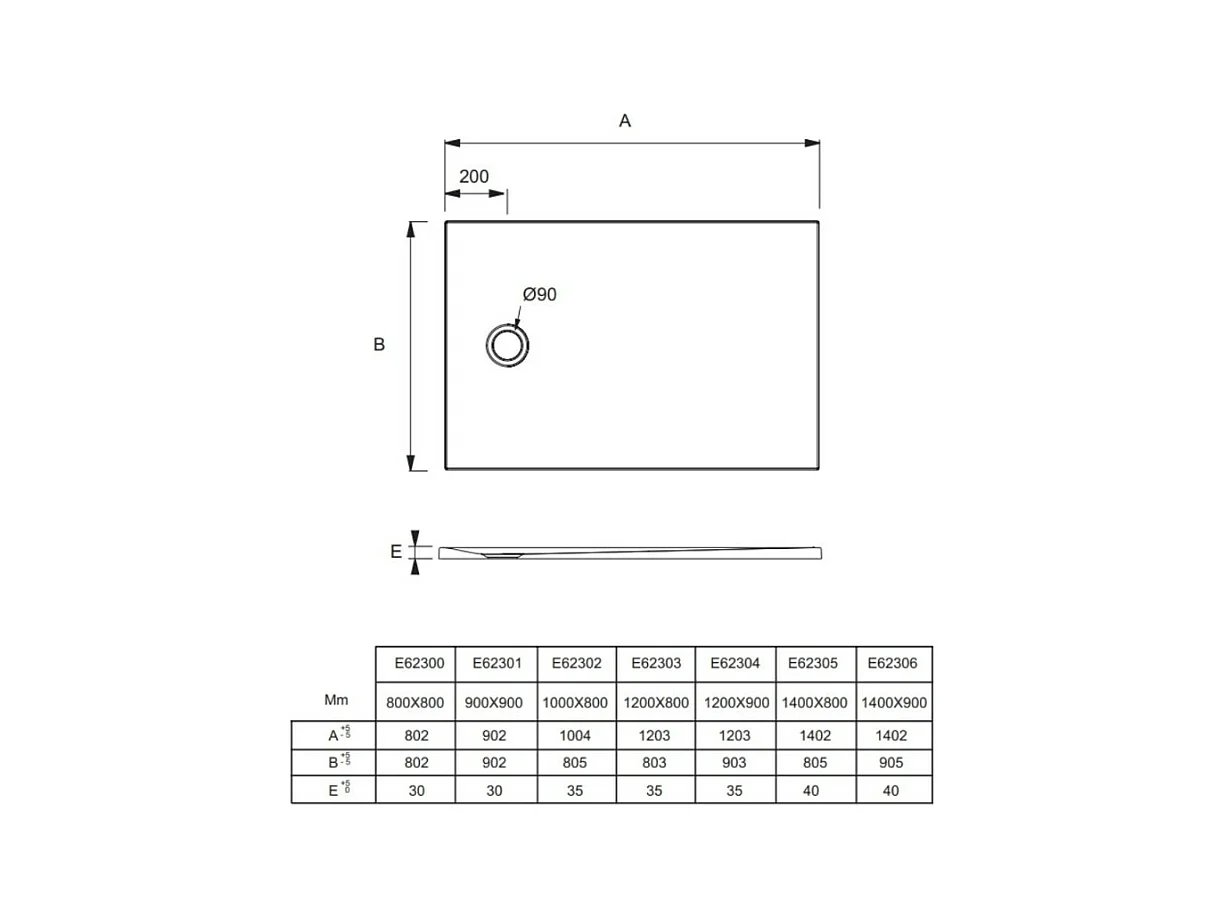 Receveur de douche 160 x 80 JACOB DELAFON Ipso rectangle blanc