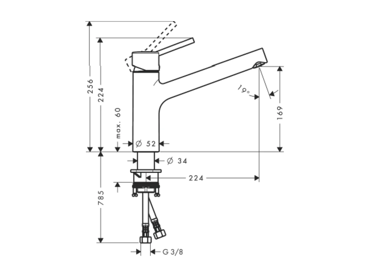 Robinet de cuisine HANSGROHE Talis M52 170 chromé