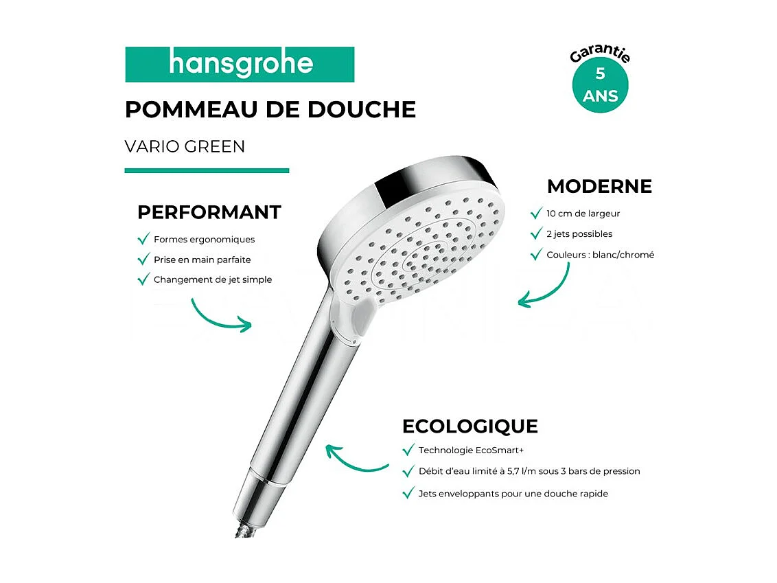 HANSGROHE Crometta Vario Green rociador de ducha blanco/cromo