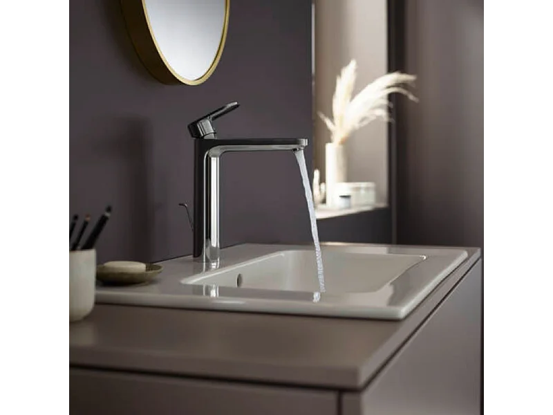 Mitigeur lavabo HANSGROHE Vernis Blend 190 avec tirette et vidage chromé + nettoyant Briochin