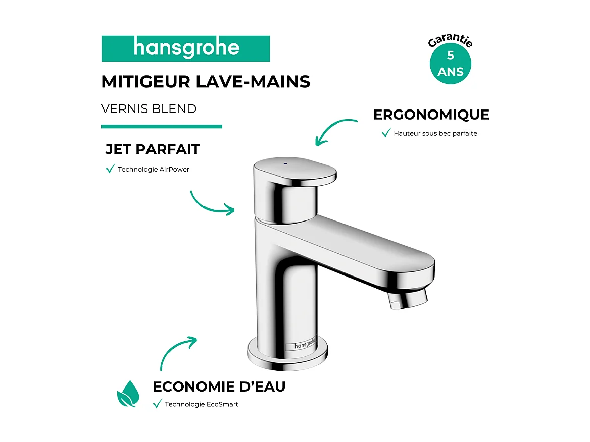 HANSGROHE Grifo para lavabo 70 agua fría sin extraíble ni desagüe cromo