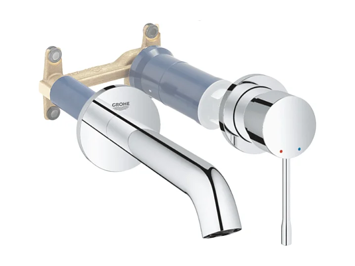 Grohe Façade Mitigeur mural lavabo Essence - Taille M - Chromé+corps encastré