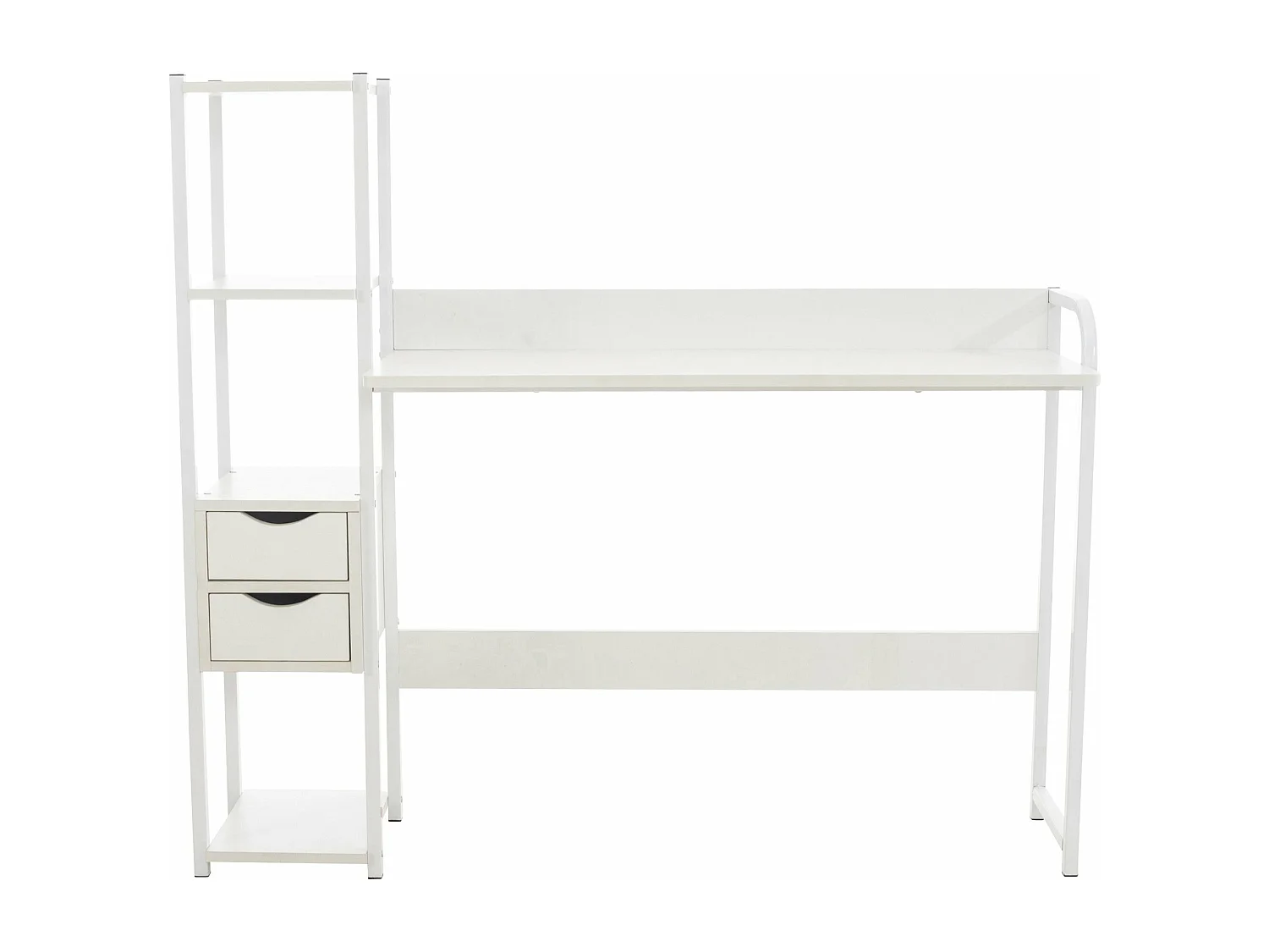 Bureau style industriel avec effet bois blanche 124 x 40 x 111 cm BUR10507