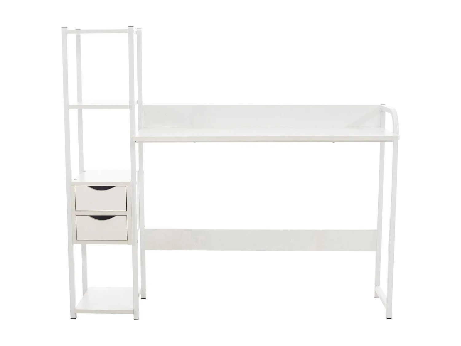 Bureau style industriel avec effet bois blanche 124 x 40 x 111 cm BUR10507