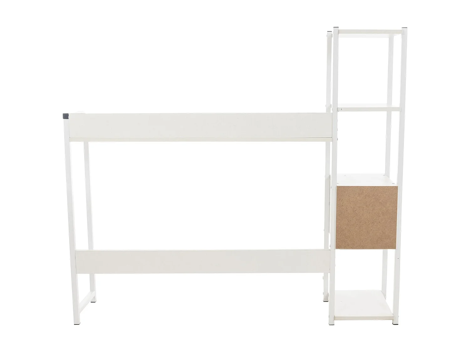 Bureau style industriel avec effet bois blanche 124 x 40 x 111 cm BUR10507