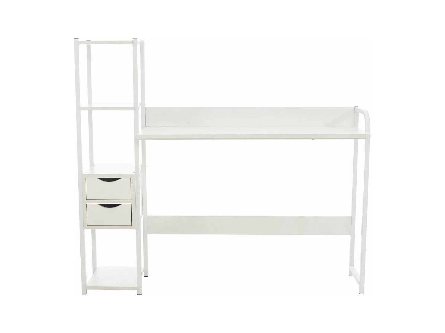 Bureau style industriel avec effet bois blanche 124 x 40 x 111 cm BUR10507