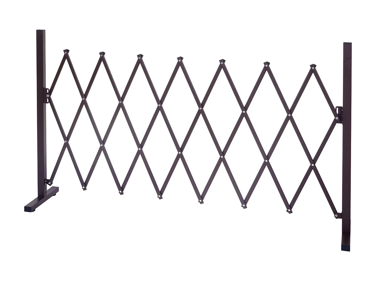 Grillage Randers, tuteur pour plantes, grille animaux télescopique, aluminium marron - 31-261cm