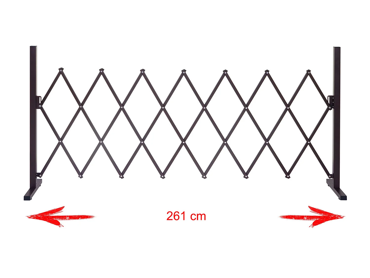 Grillage Randers, tuteur pour plantes, grille animaux télescopique, aluminium marron - 31-261cm