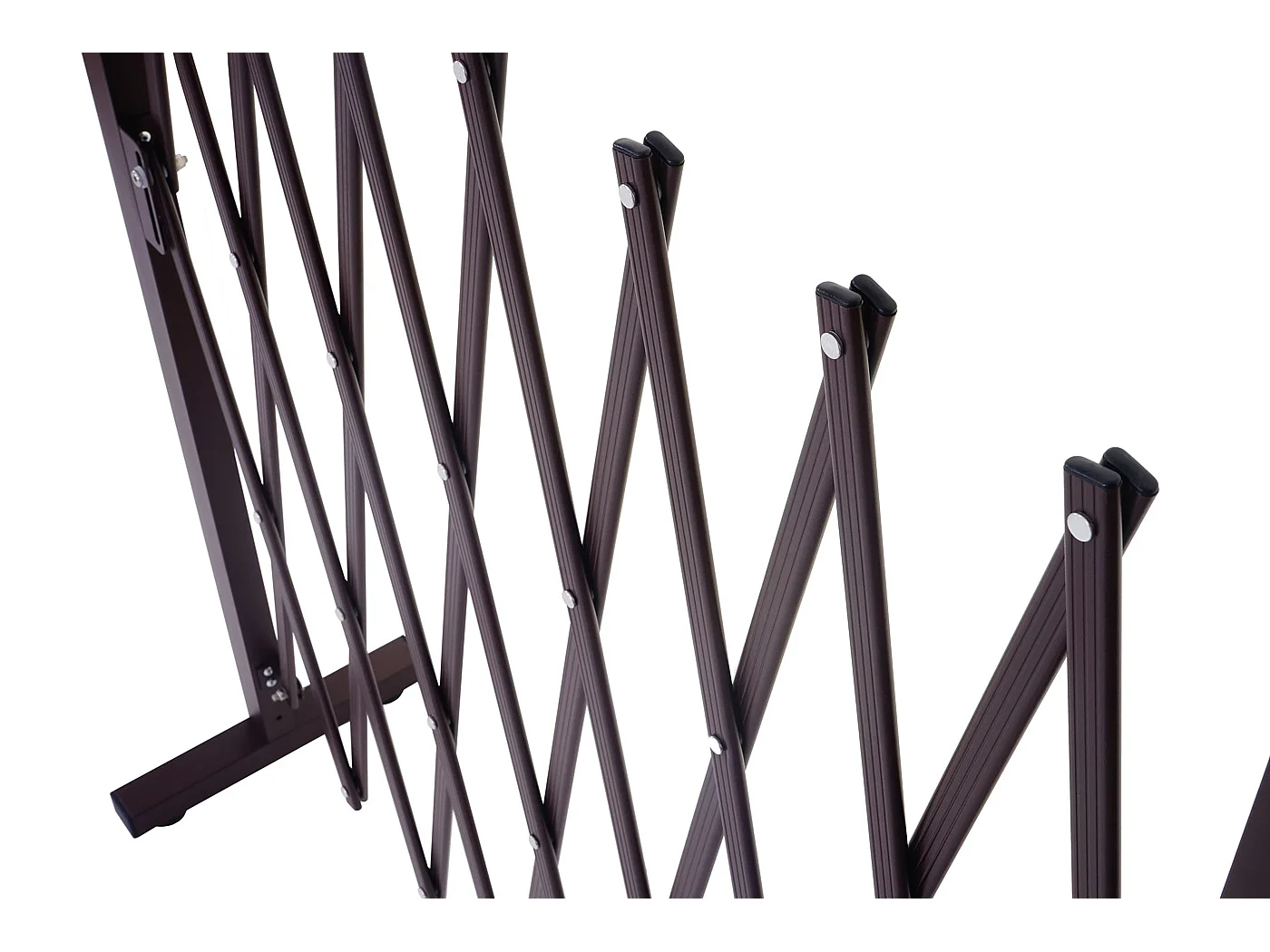 Grillage Randers, tuteur pour plantes, grille animaux télescopique, aluminium marron - 31-261cm