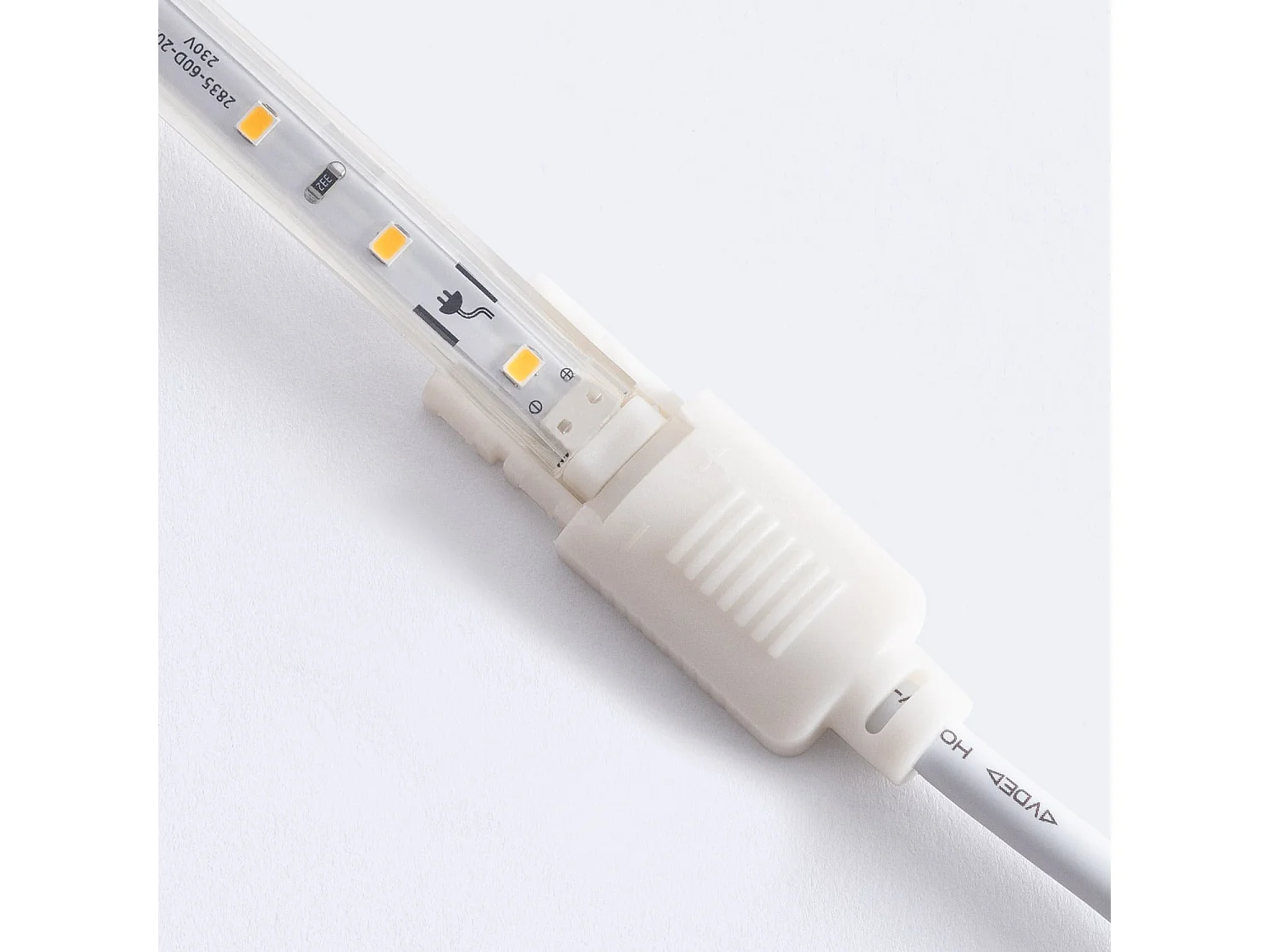 Striscia LED Regolabile 220V SMD 60 LED/m Bianco Naturale 6W/m 600lm/m Larga 12mm IP65 Taglio 20cm 25 m