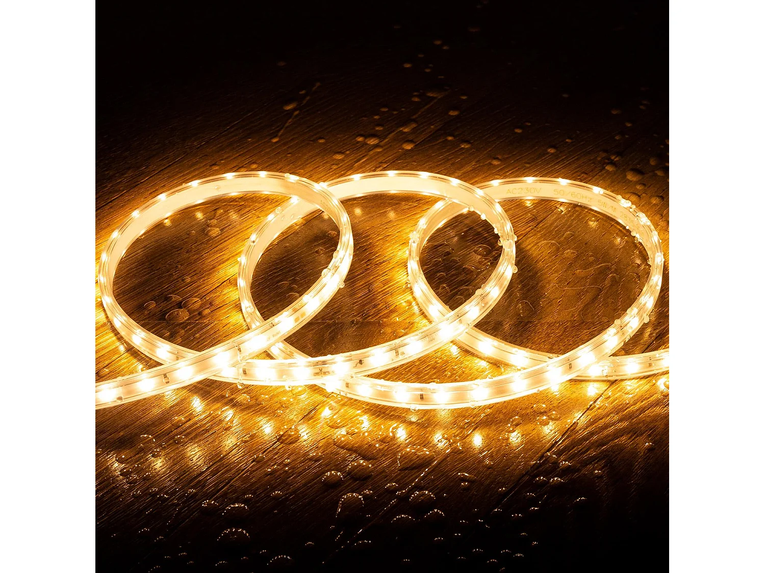 Tira LED Regulable 220V SMD 60 LED/m Blanco Cálido 6W/m 600lm/m Ancho 12mm Corte 20cm IP65 a Medida 2 m