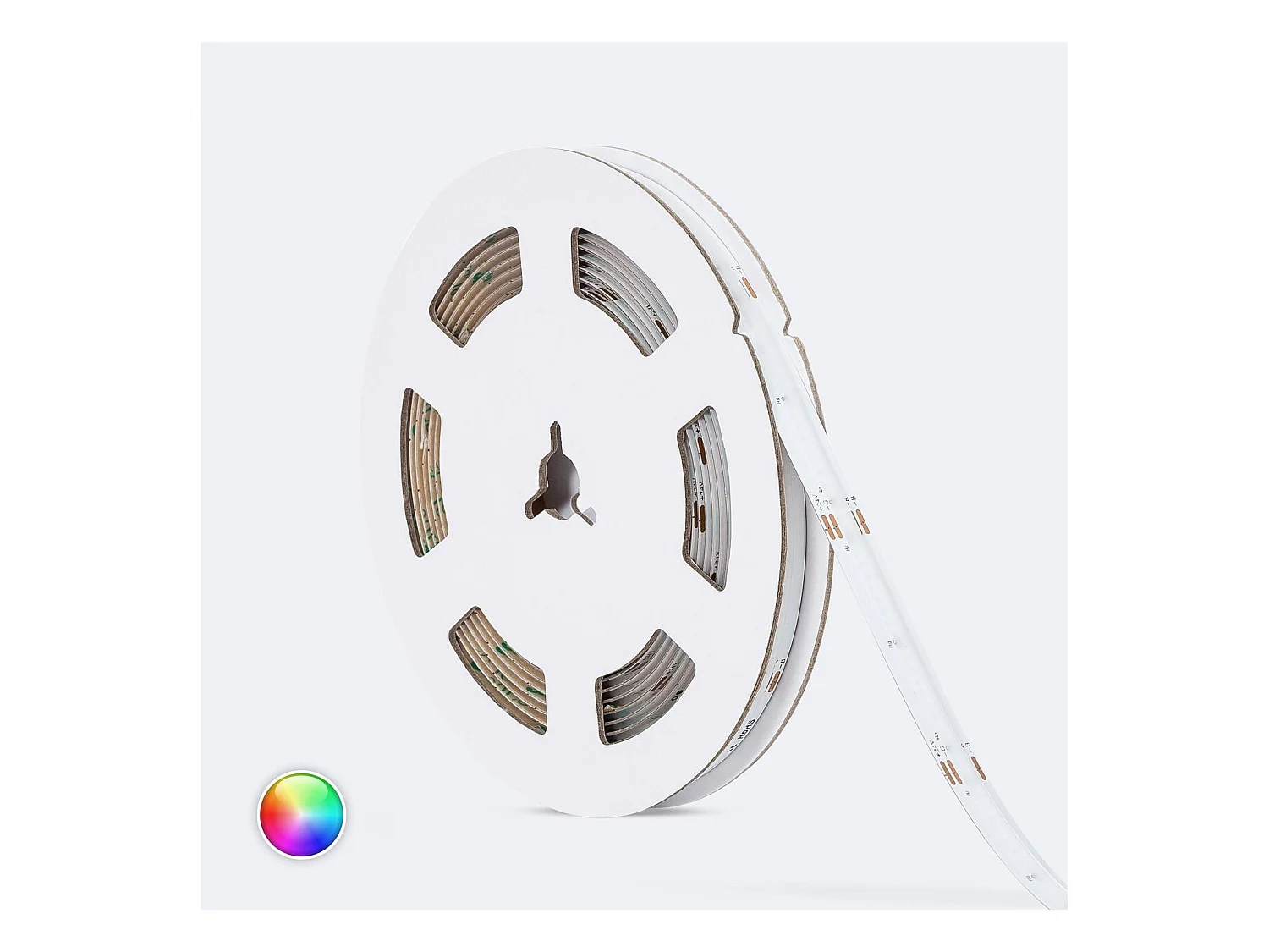 Ruban LED 24V RGB COB 420 LED/m 5m 18W/m Largeur 10mm Coupe 5cm IP20 RGB
