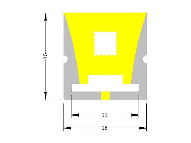 Profilé Néon SFLEX 16x16 Courbe Verticale pour Rubans LED IP20 jusqu'à 8 mm 50 m