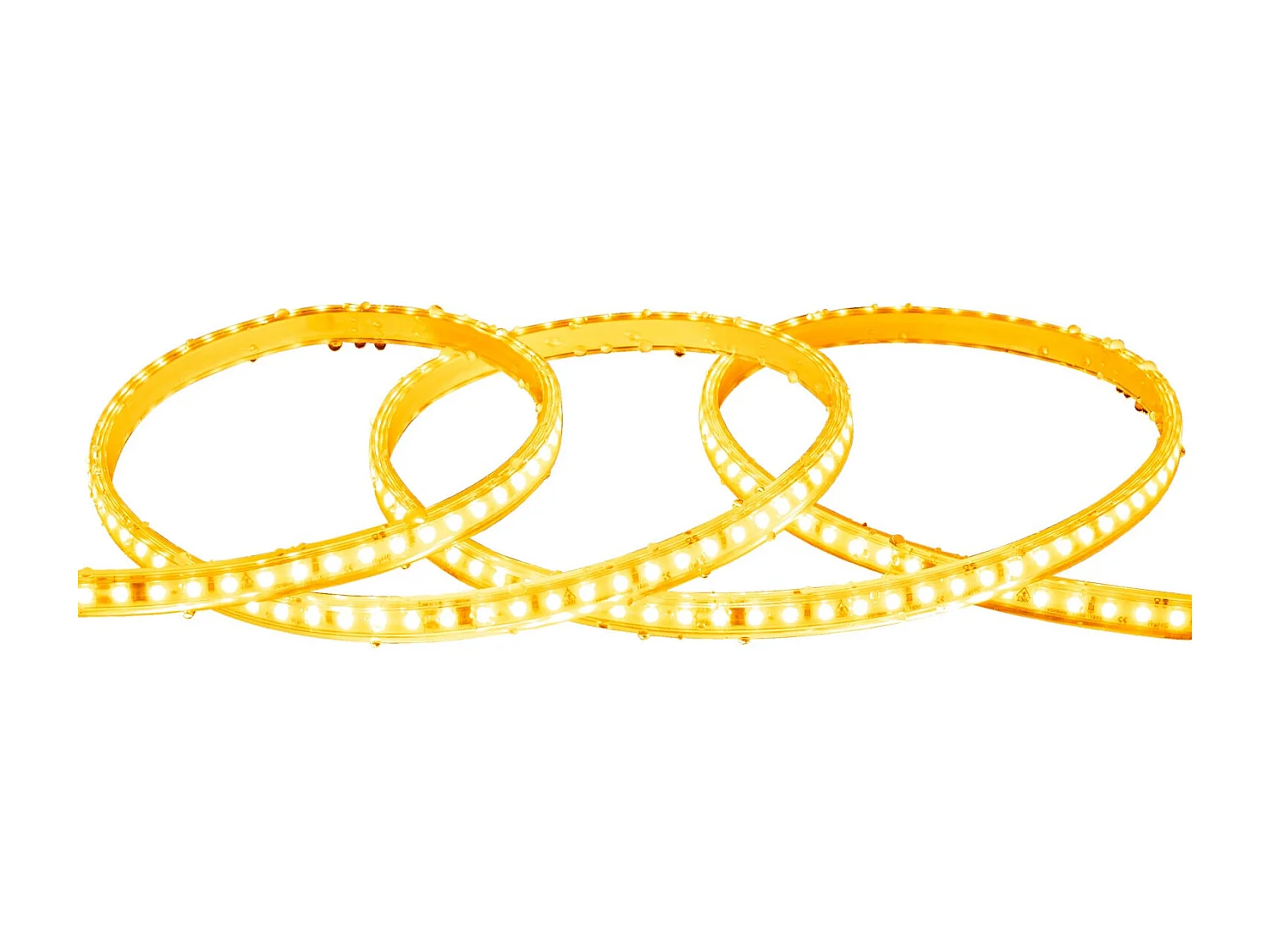 Striscia LED Regolabile 220V SMD Autorettificata 120 LED/m 10W/m 1000lm/m Larga 12mm IP65 Taglio 10cm 2200K Super Caldo 2 m
