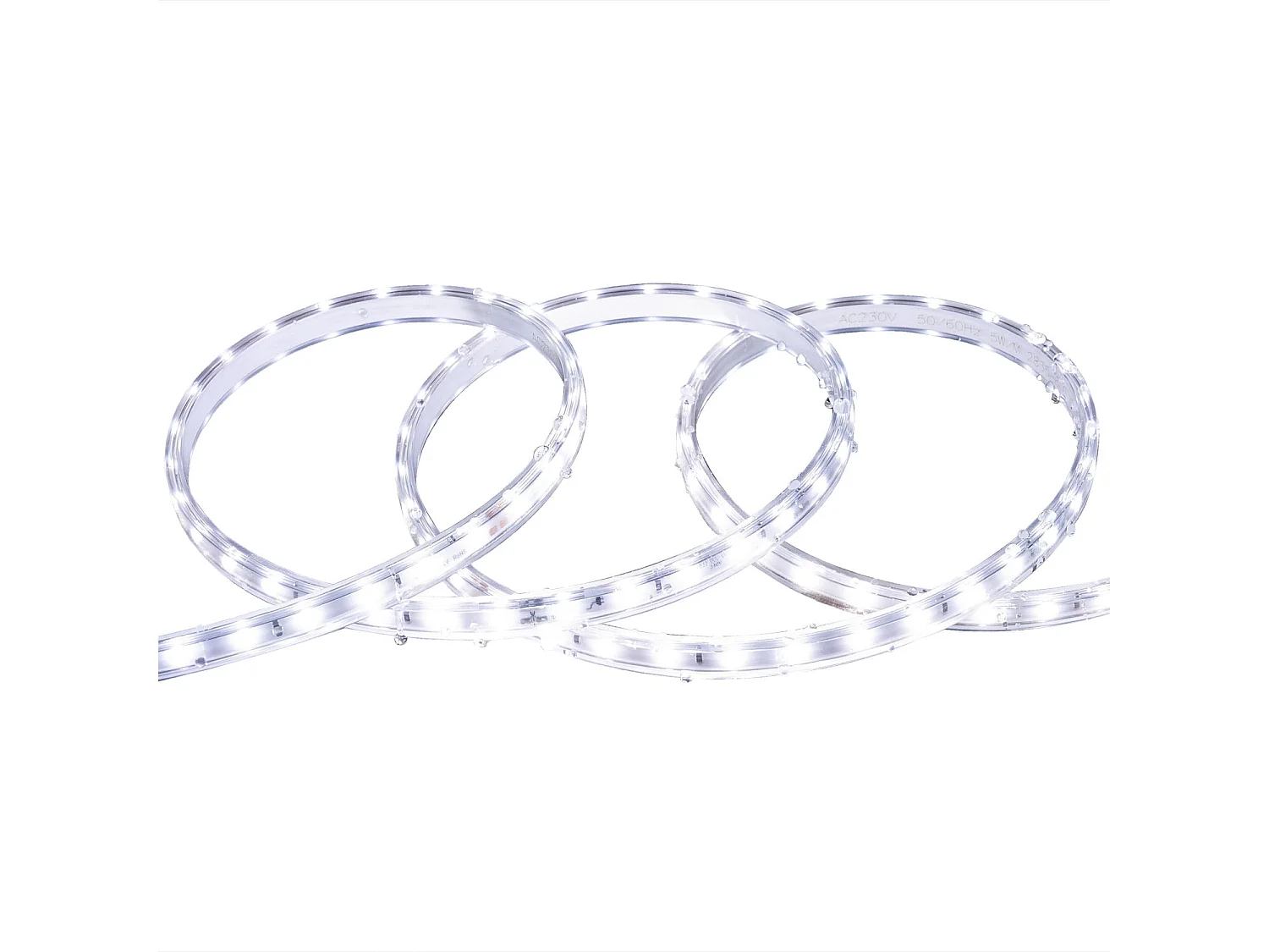 Striscia LED Regolabile 220V SMD 60 LED/m Bianco Freddo 6W/m 600lm/m Larga 12mm IP65 Taglio 20cm 15 m