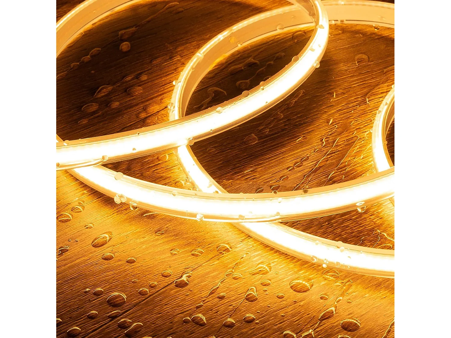 Tira LED Regulable 220V COB Autorrectificada 320 LED/m 8W/m 720 lm/m Ancho 12mm Corte 50cm IP65 CRI90 a Medida 2200K Súper Cálido 10 m