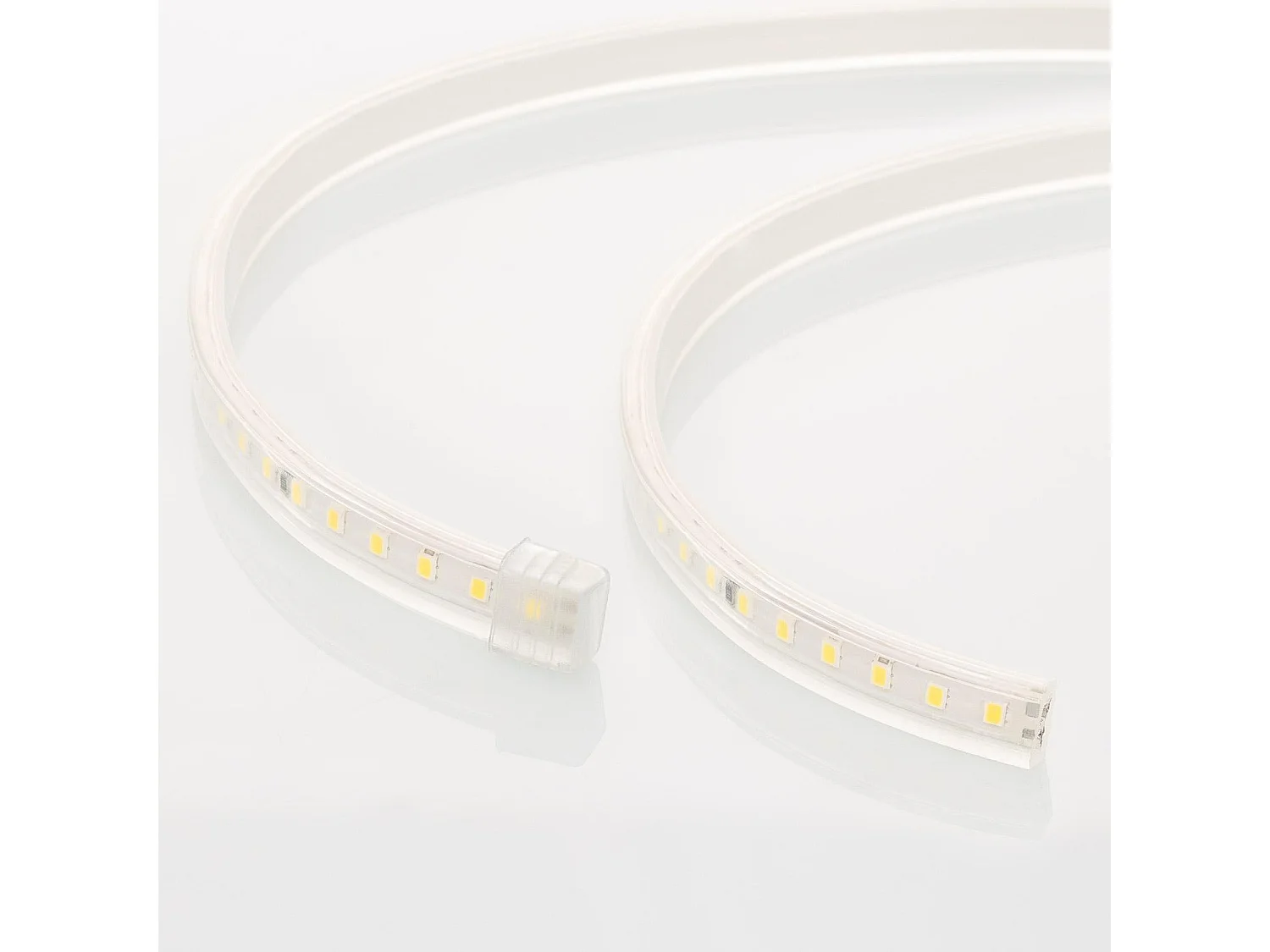 Striscia LED Regolabile 220V SMD 120 LED/m Bianco Freddo 8.5W/m 850lm/m Larga 12mm IP65 Taglio 20cm 4 m