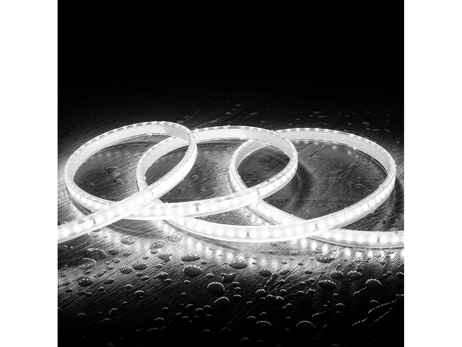 Striscia LED Regolabile 220V SMD 120 LED/m Bianco Freddo 8.5W/m 850lm/m Larga 12mm IP65 Taglio 20cm 4 m