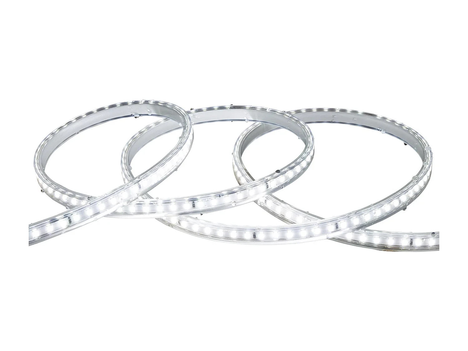 Striscia LED Regolabile 220V SMD 120 LED/m Bianco Freddo 8.5W/m 850lm/m Larga 12mm IP65 Taglio 20cm 4 m
