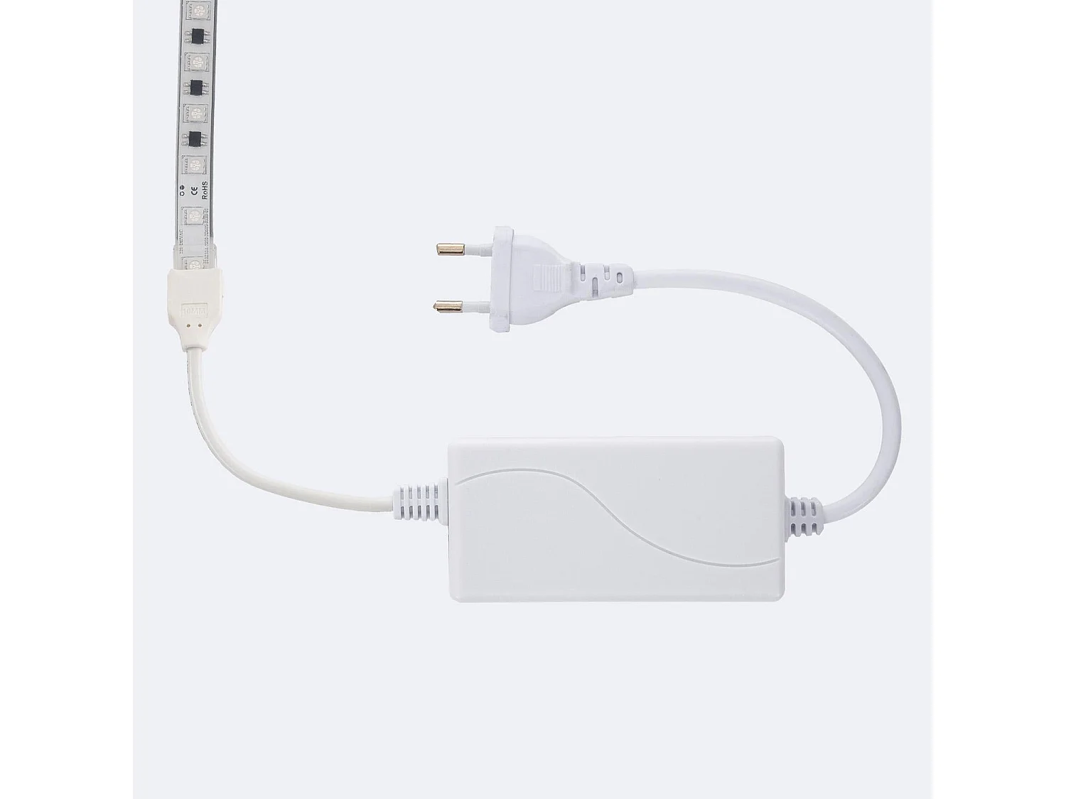 Ruban LED RGB 220V SMD 60 LED/m BOBINE 50m 15W/m SILICONE FLEX Largeur 12mm Coupe 100cm IP67 Télécommande RF