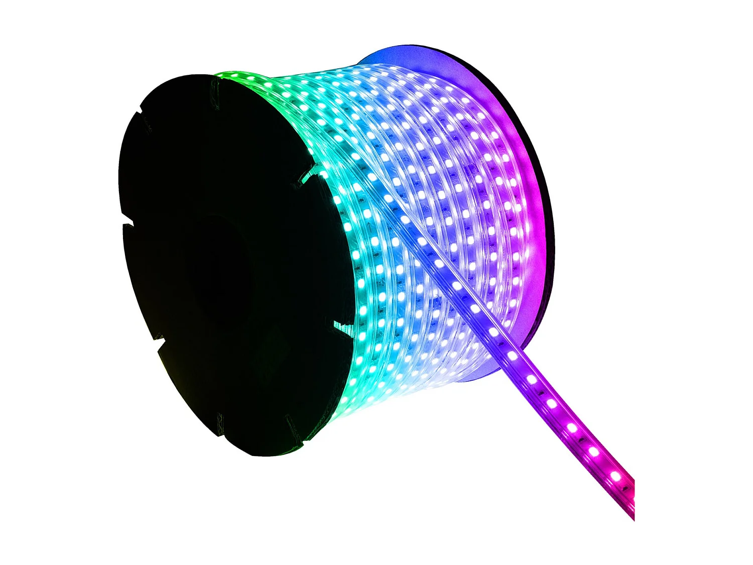 Bobina 50m Striscia LED RGB 220V SMD 60 LED/m 15W/m SILICONE FLEX Larga 12mm IP67 Taglio 100cm Telecomando RF