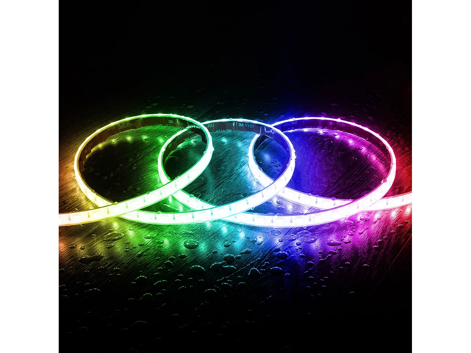 Ruban LED RGB 220V SMD 60 LED/m BOBINE 50m 15W/m SILICONE FLEX Largeur 12mm Coupe 100cm IP67 Télécommande RF