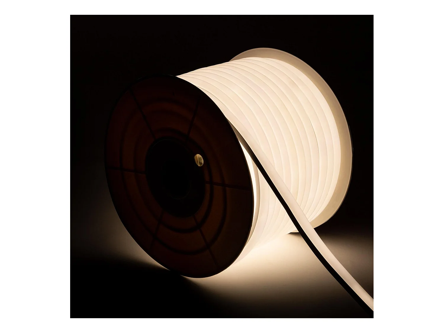Ruban LED Néon Dimmable 220V BOBINE 50m Blanc Neutre Semi-Circulaire 180 7.5W/m Coupe 100cm IP67 4000K Blanc neutre