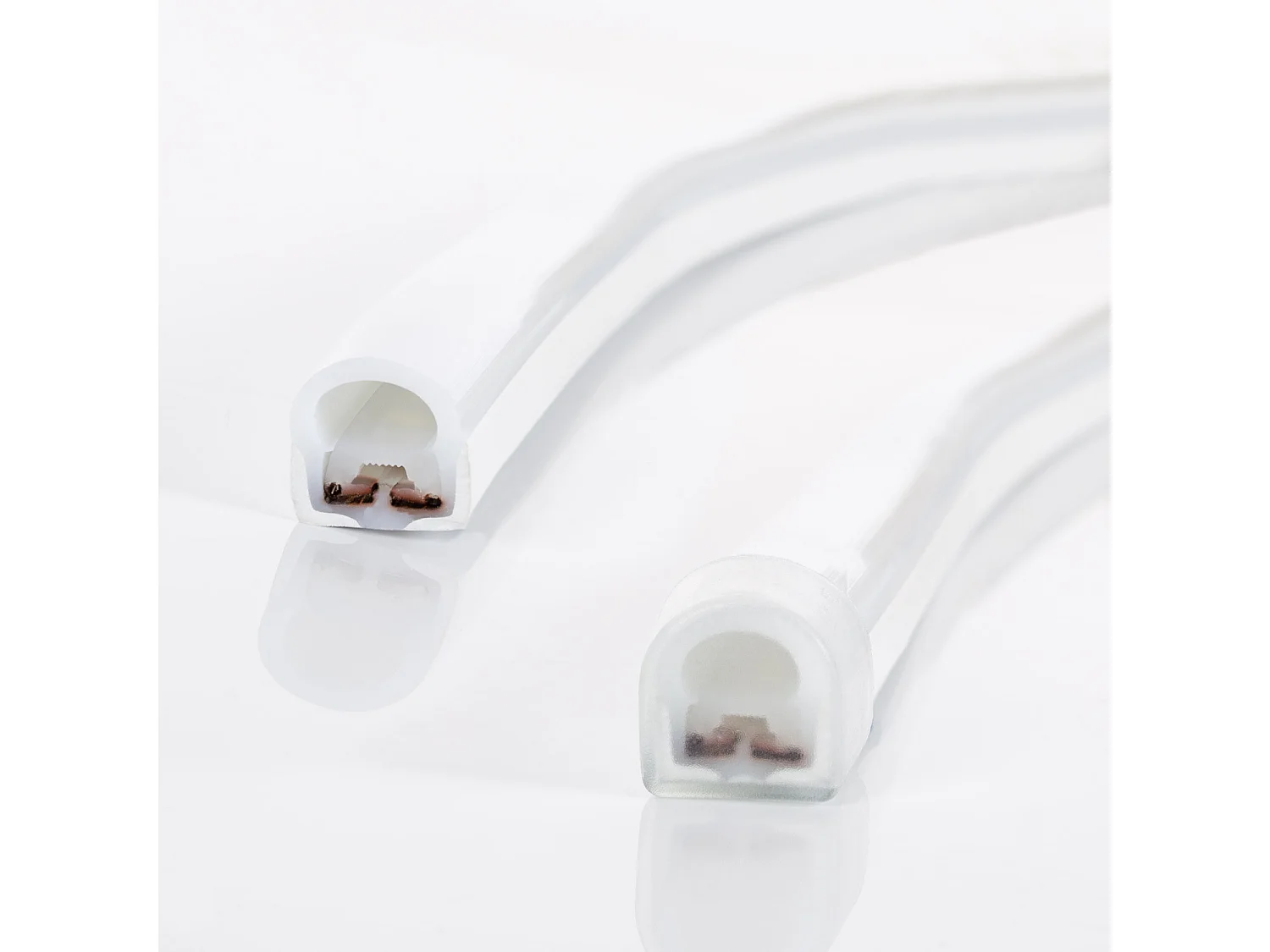 Ruban LED Néon Dimmable 220V BOBINE 50m Blanc Neutre Semi-Circulaire 180º 7.5W/m Coupe 100cm IP67 4000K Blanc neutre