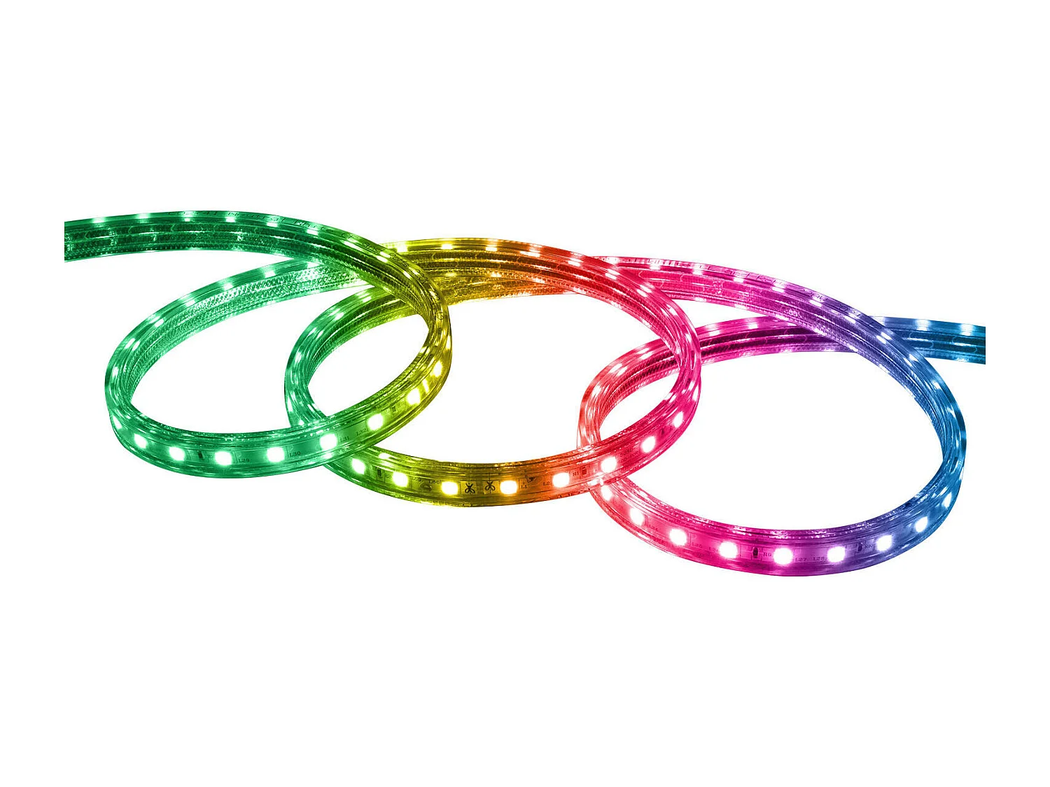 Ruban LED 220V AC 60LED/m RGB IP65 sur Mesure Largeur 16mm Coupe tous les 100cm 14 m