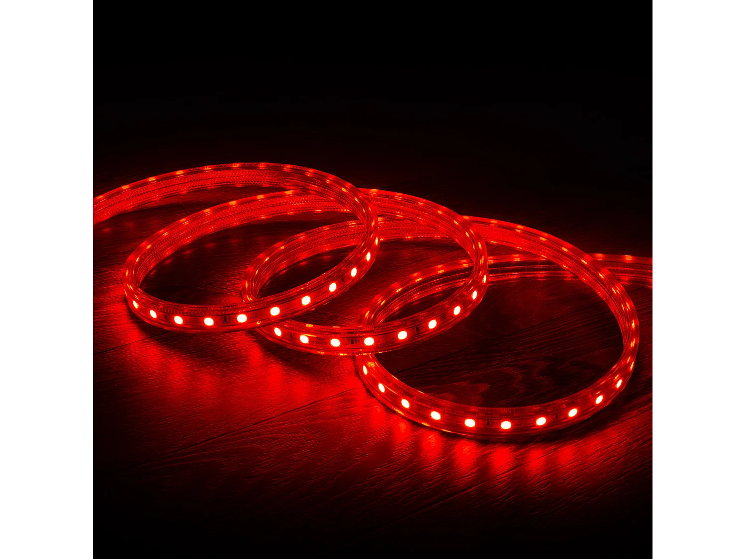 Ruban LED RGB 220V SMD 60 LED/m 10W/m Largeur 16mm Coupe 100cm IP65 avec Télécommande IR Sur mesure 1 m