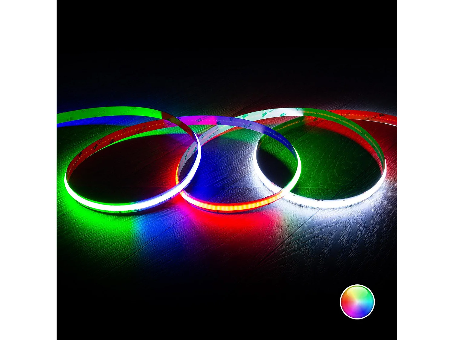 Bobina 5m Striscia LED Digitale SPI 24V RGBIC COB 720 LED/m Larga 12mm IP20 CRI90 Taglio 5cm RGBIC