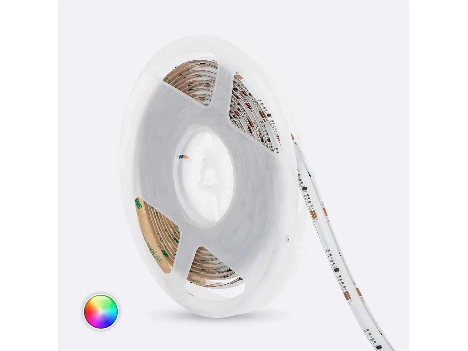 Bobina 5m Striscia LED Digitale SPI 24V RGBIC COB 720 LED/m Larga 12mm IP20 CRI90 Taglio 5cm RGBIC