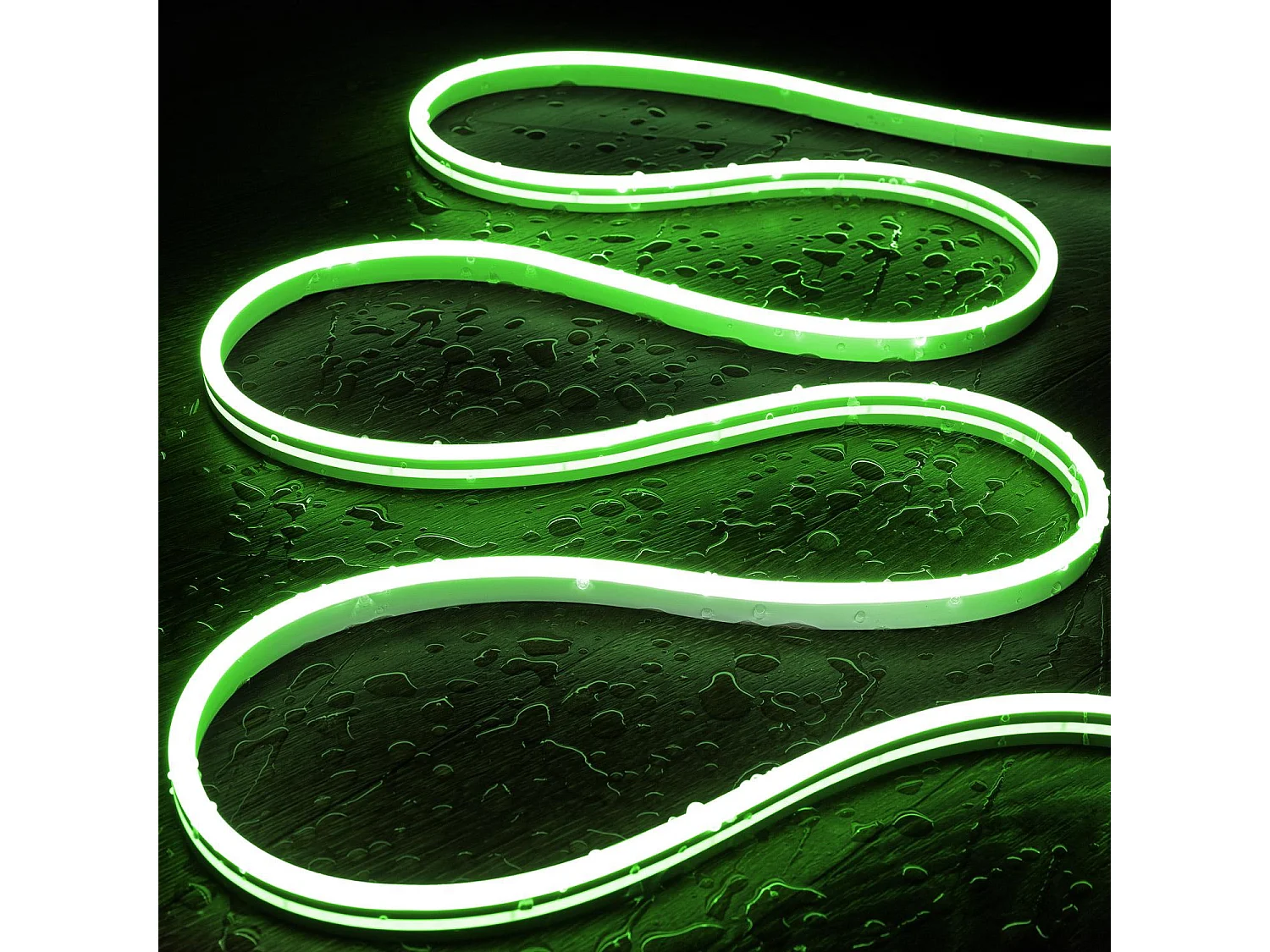 Striscia LED Neon 48 V Verde 8 W/m Taglio 5 cm IP65 N-FLEX6 su Misura 1 m