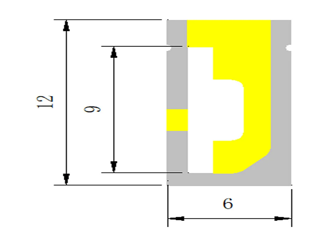 Profilé Néon SFLEX 6x12 Courbe Latérale pour Rubans LED IP20 jusqu'à 8 mm 2 m