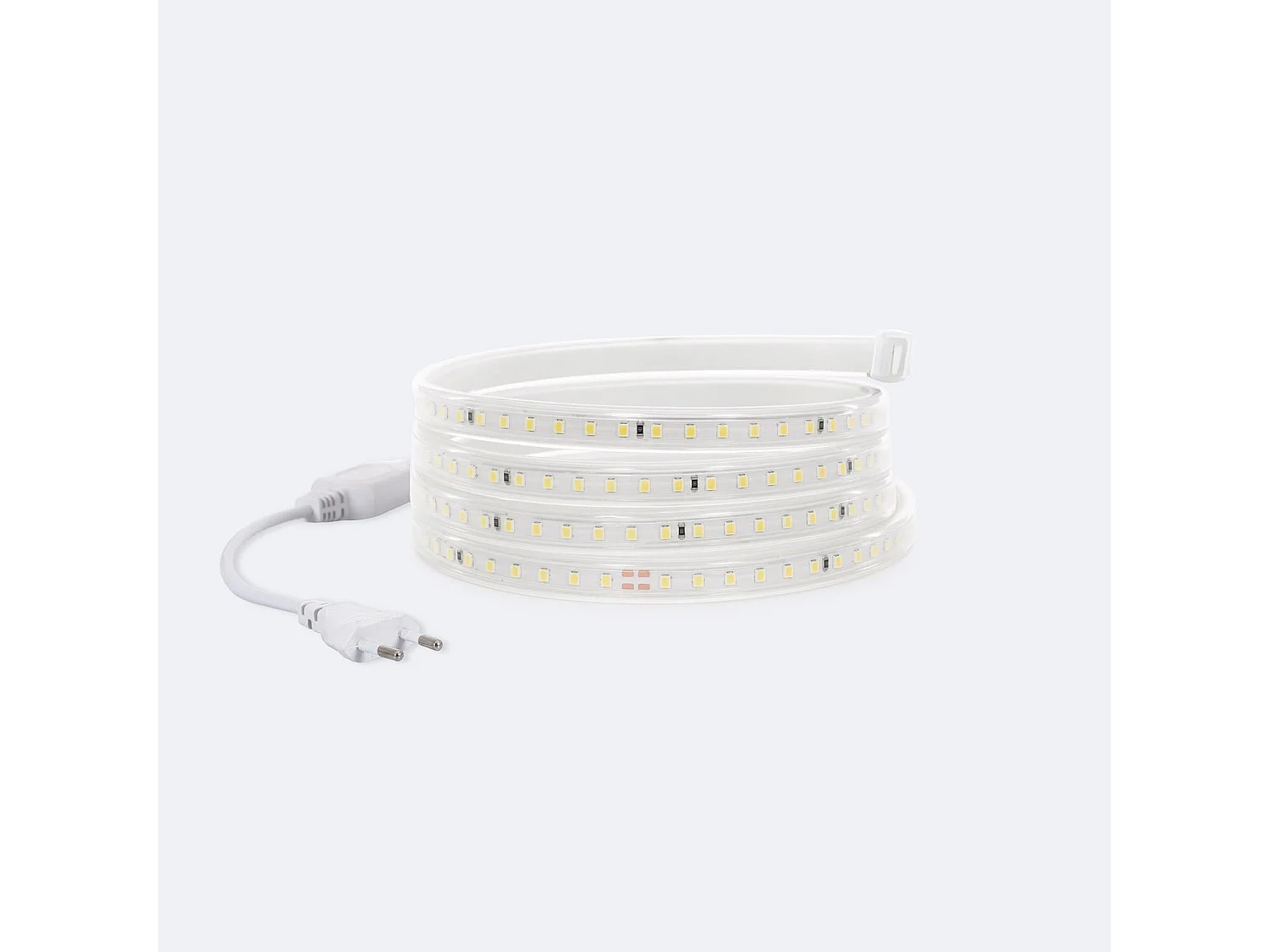 Striscia LED Regolabile 220V SMD 120 LED/m Bianco Super Caldo 8.5W/m 850lm/m Larga 12mm IP65 Taglio 20cm 5 m