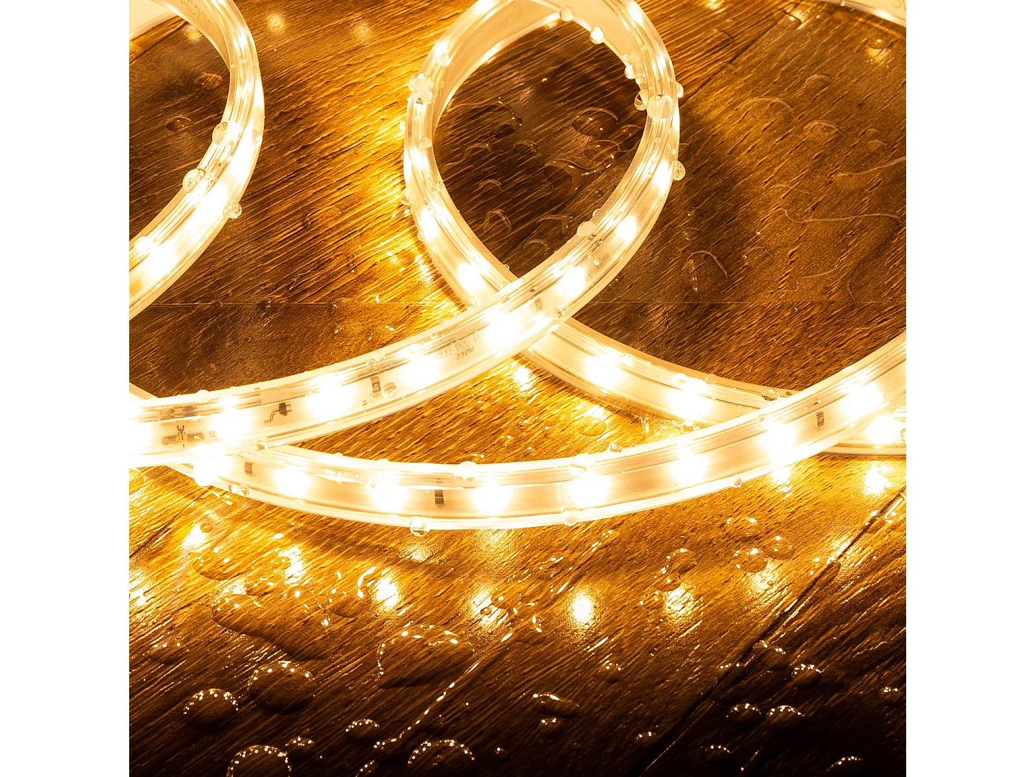 Ruban LED Dimmable 220V SMD 60 LED/m BOBINE 50m 5W/m 500lm/m Largeur 12mm Coupe 100cm IP65 Blanc chaud