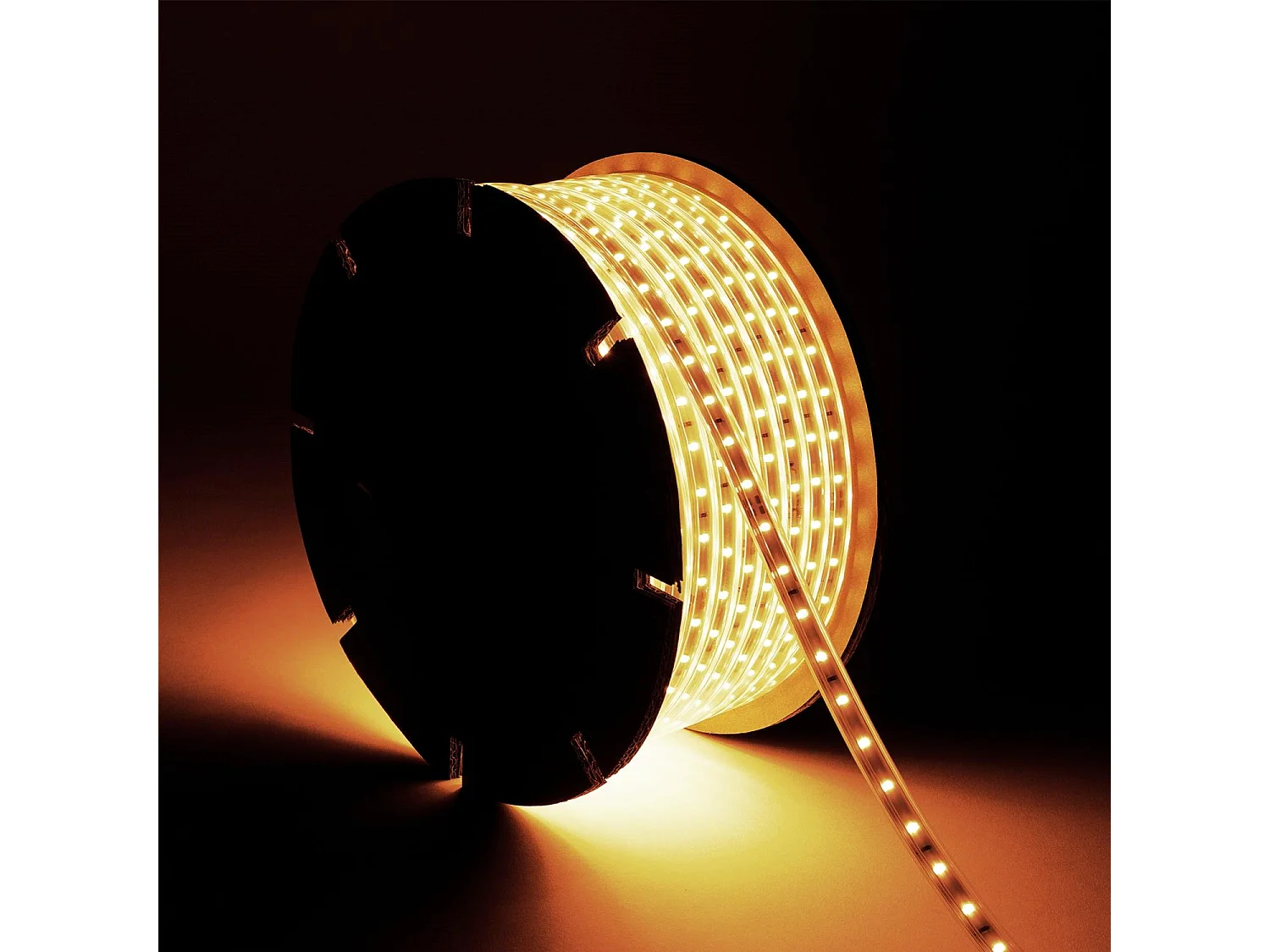 Tira LED Regulable 220V SMD 60 LED/m BOBINA 50m 6W/m 600lm/m Ancho 12mm Corte 20cm IP65 Blanco Cálido