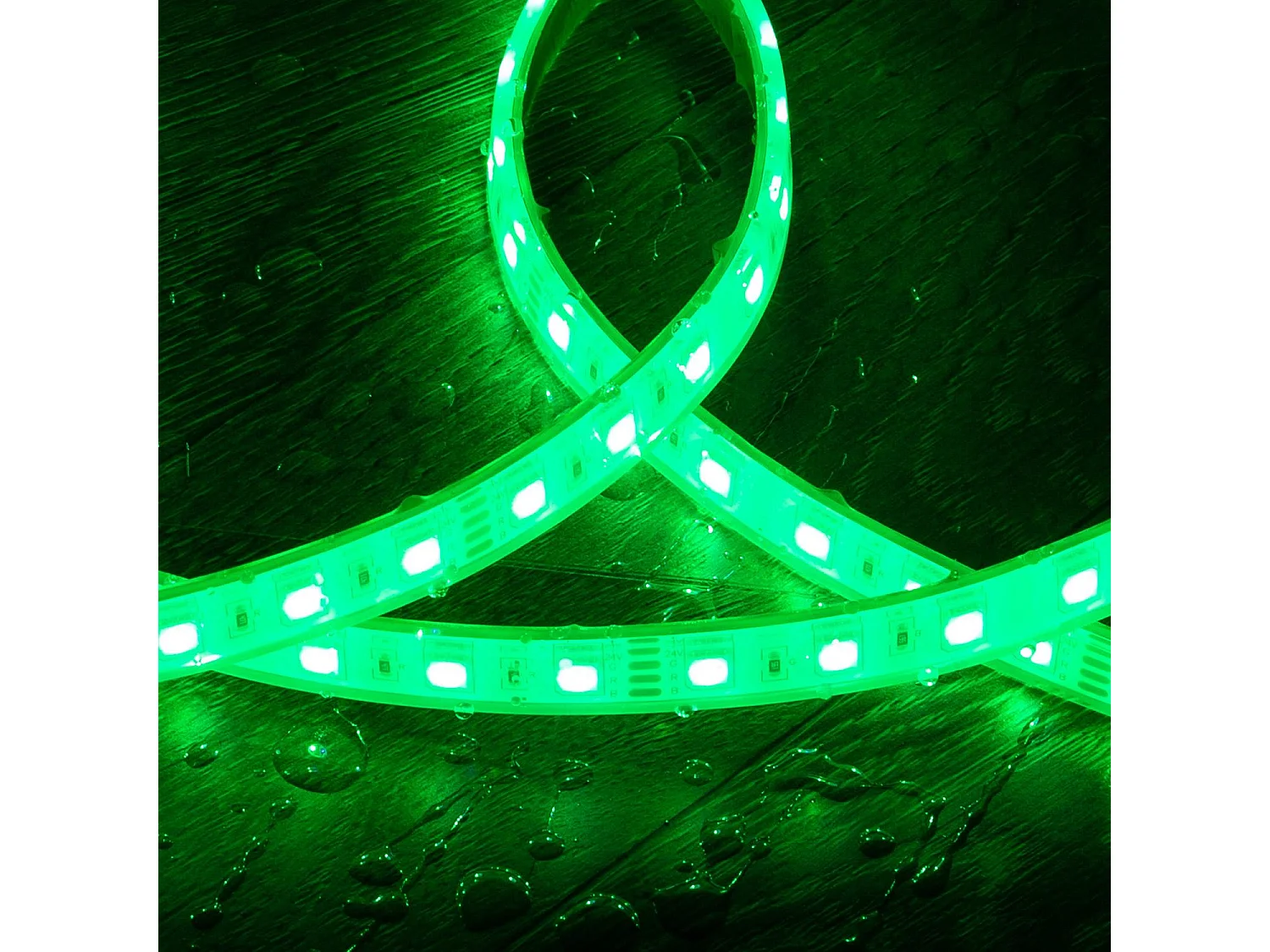 Ruban LED 24V RGB SMD 60 LED/m 5m 10W/m Largeur 12mm Coupe 10cm IP68 SILICONE FLEX RGB