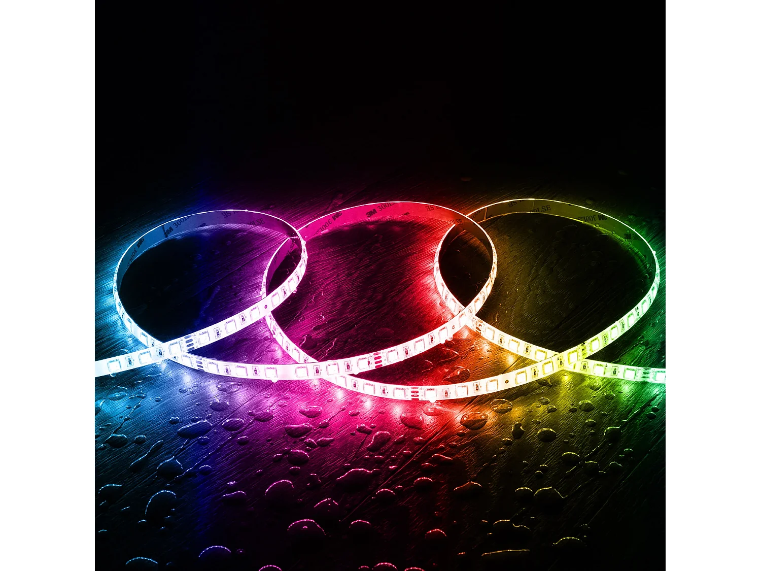 Ruban LED 24V RGB SMD 60 LED/m 5m 10W/m Largeur 12mm Coupe 10cm IP68 SILICONE FLEX RGB