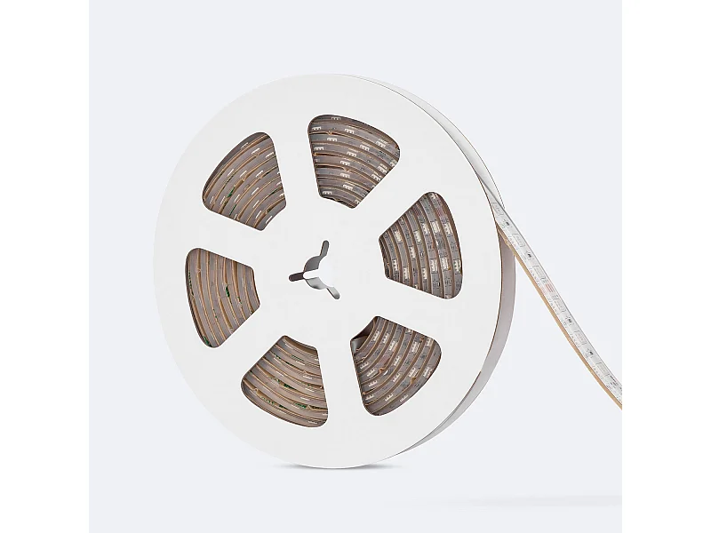 Ruban LED 24V RGB SMD 60 LED/m 5m 10W/m Largeur 12mm Coupe 10cm IP68 SILICONE FLEX RGB