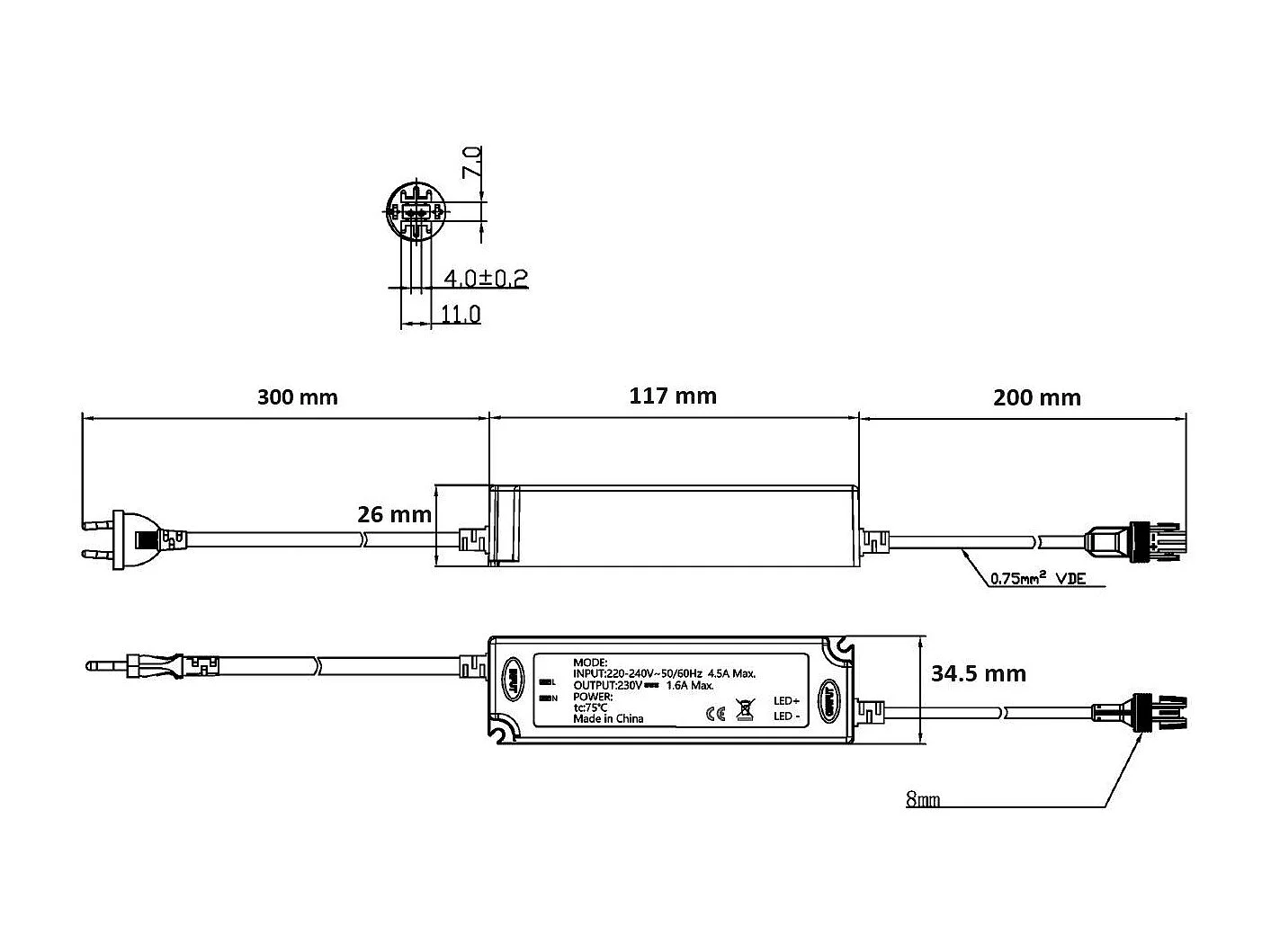 Driver No flicker pour rubans LED 220V AC SMD IP65 largeur 12mm 400 W