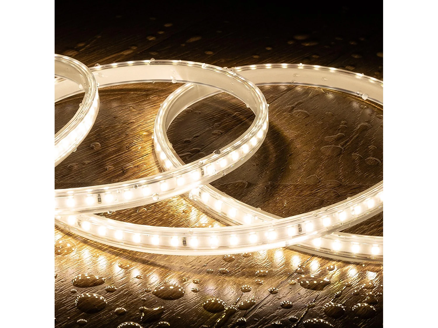 Ruban LED Dimmable 220V SMD 120 LED/m BOBINE 50m 7.5W/m 750lm/m Largeur 12mm Coupe 20/100cm IP65 2200K Super chaud