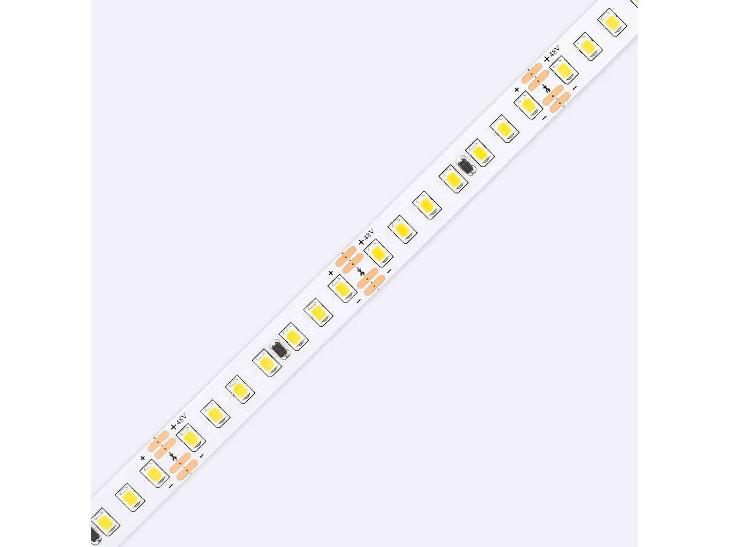 Tira LED 48V SMD 140 LED/m Bobina 30m Larga Distancia 10W/m 1000lm/m Ancho 10mm Corte 5cm IP20 4000K Blanco Neutro