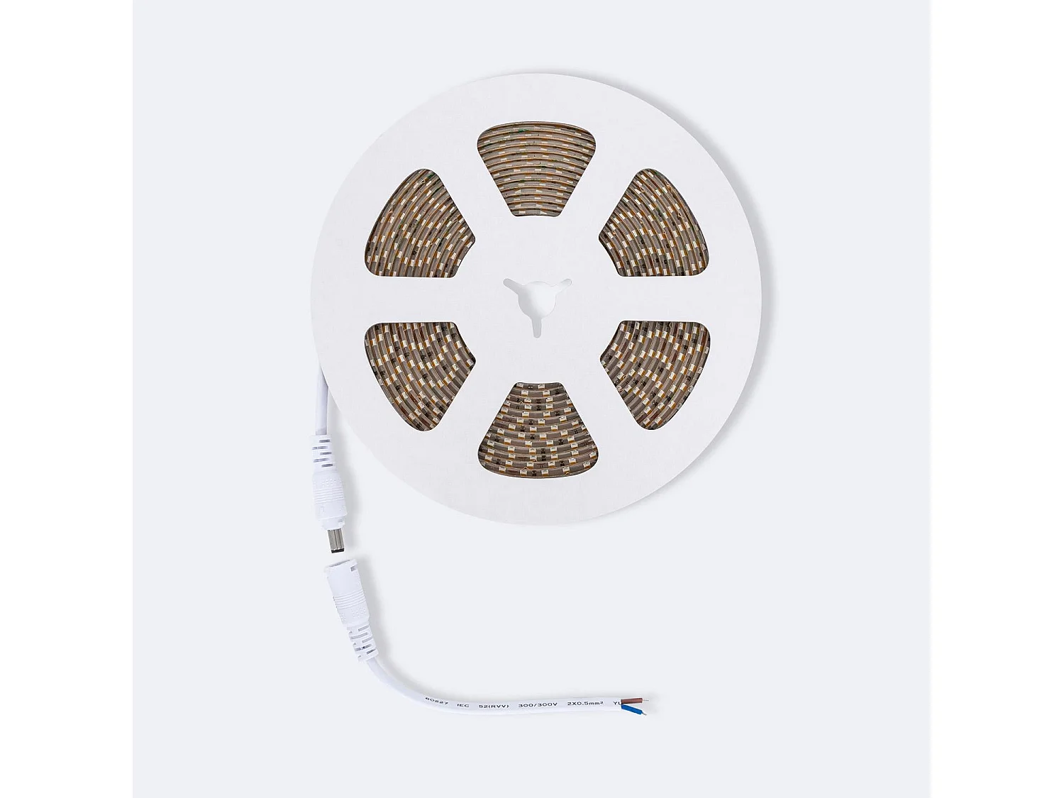 Ruban LED 24V SMD 120 LED/m 5m 10W/m 1000lm/m Largeur 8mm Coupe 5cm IP65 2700K Blanc chaud