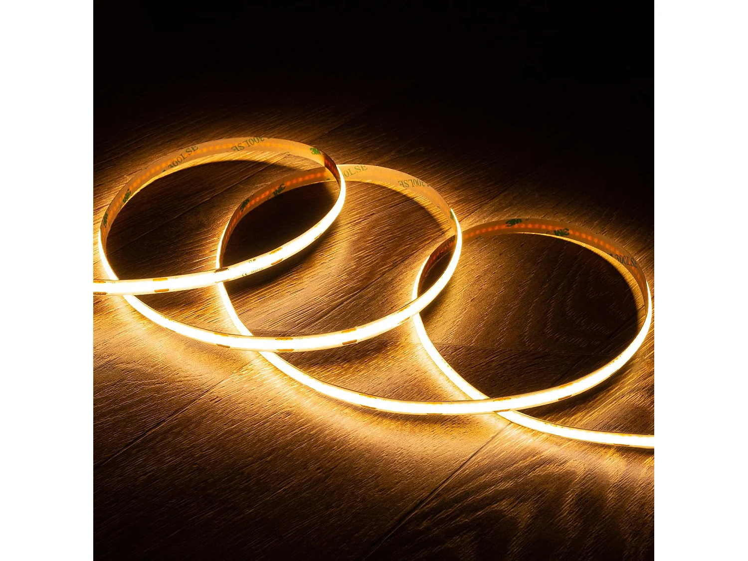 Bobina 5m Striscia LED 12V COB 320 LED/m 10W/m 1000lm/m Larga 8mm IP20 CRI90 Taglio 2,5cm 2700K Bianco Caldo