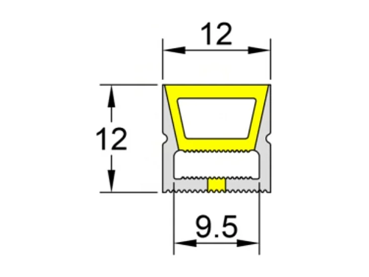 Perfil Neón SFLEX 12x12 Superficie/Empotrable Curva Vertical para Tira LED IP20 hasta 8 mm 50 m