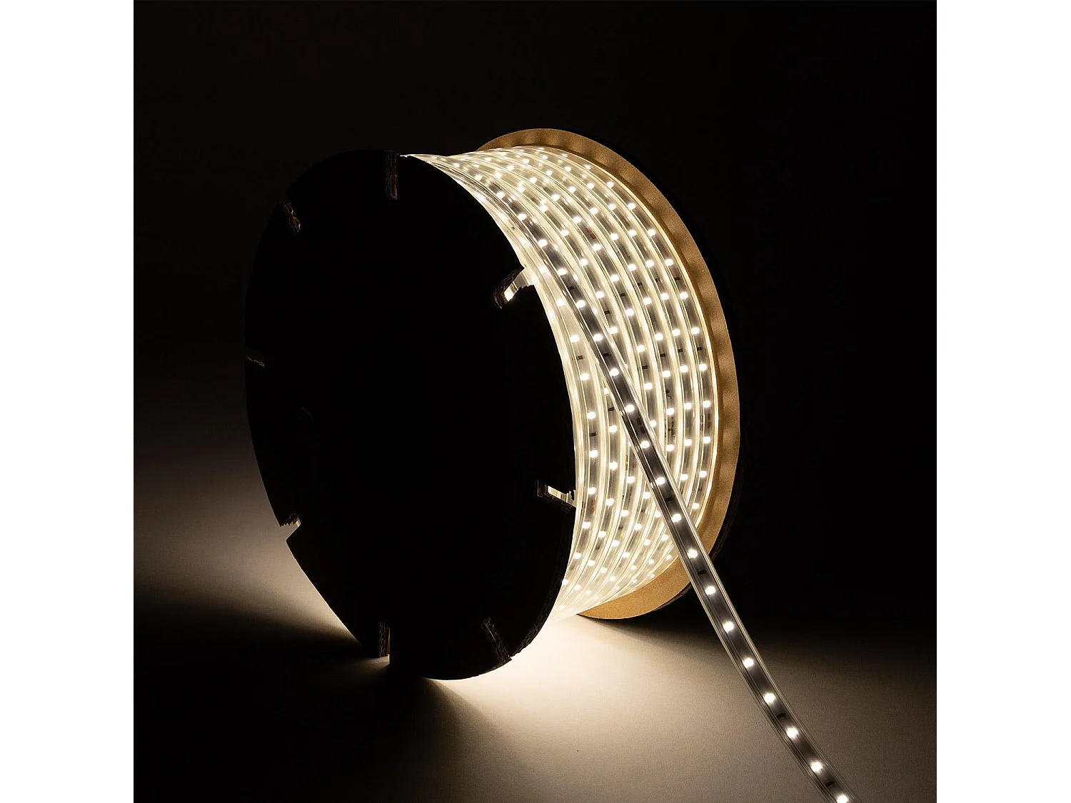 Tira LED Regulable 220V SMD 60 LED/m BOBINA 50m 6W/m 600lm/m Ancho 12mm Corte 20cm IP65 Blanco Neutro