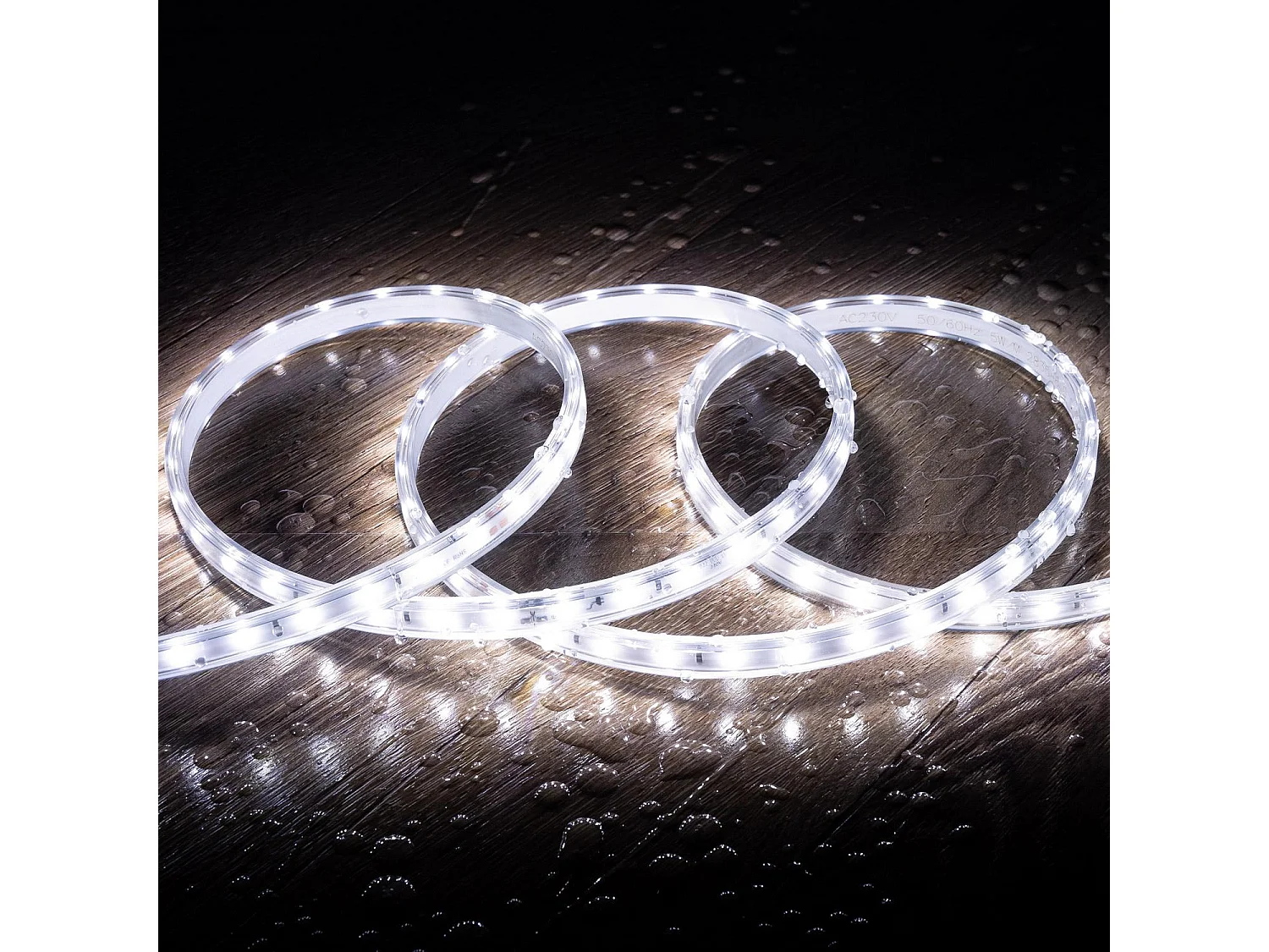 Tira LED Regulable 220V SMD 60 LED/m Blanco Frío 6W/m 600lm/m Ancho 12mm Corte 20cm IP65 a Medida 3 m